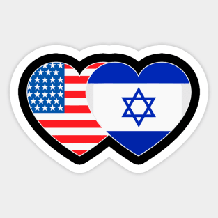 Israel And Usa Flag Twin He For Jewish Americans Israeli Sticker